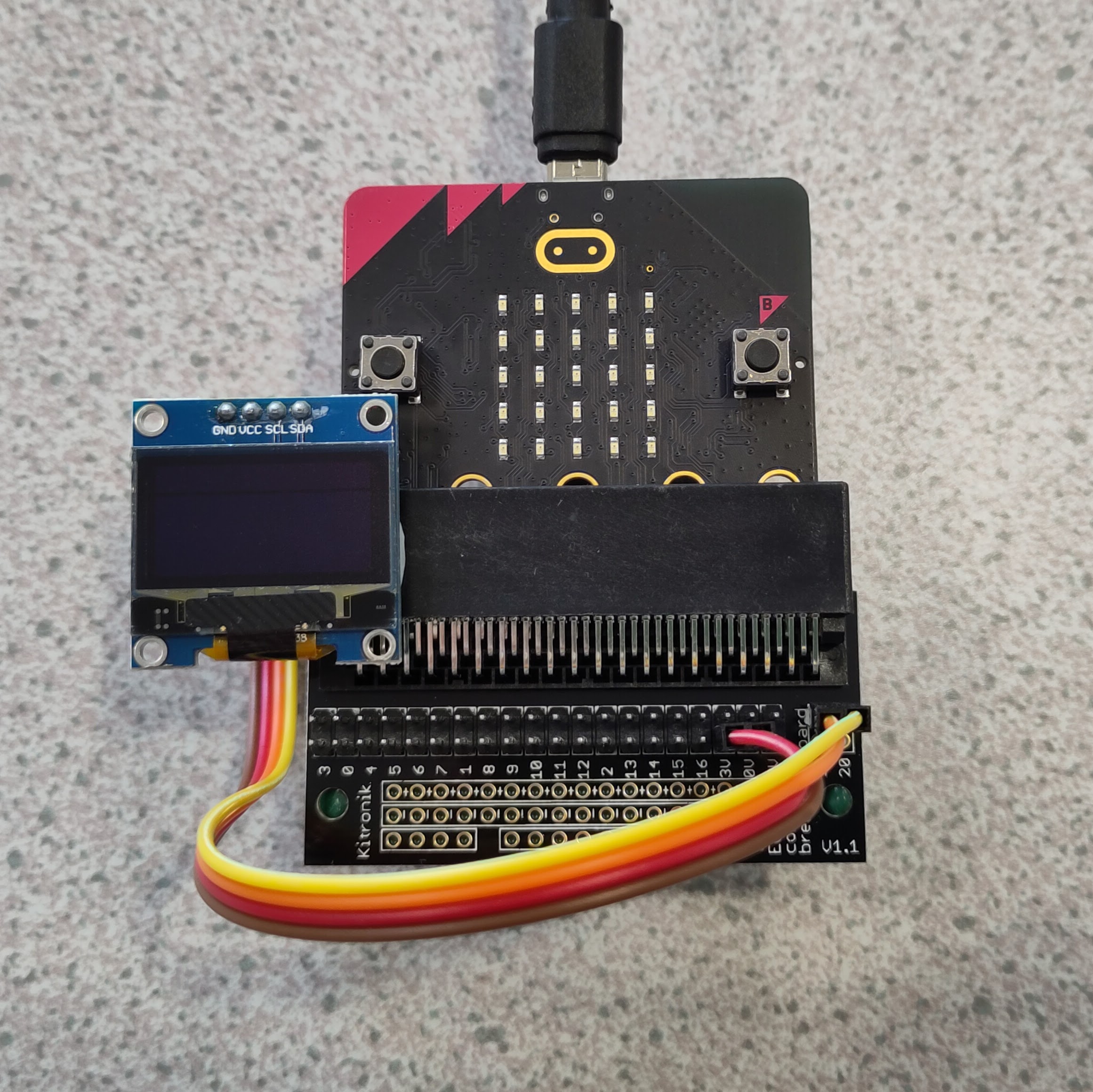 micro:bit in an edge connector